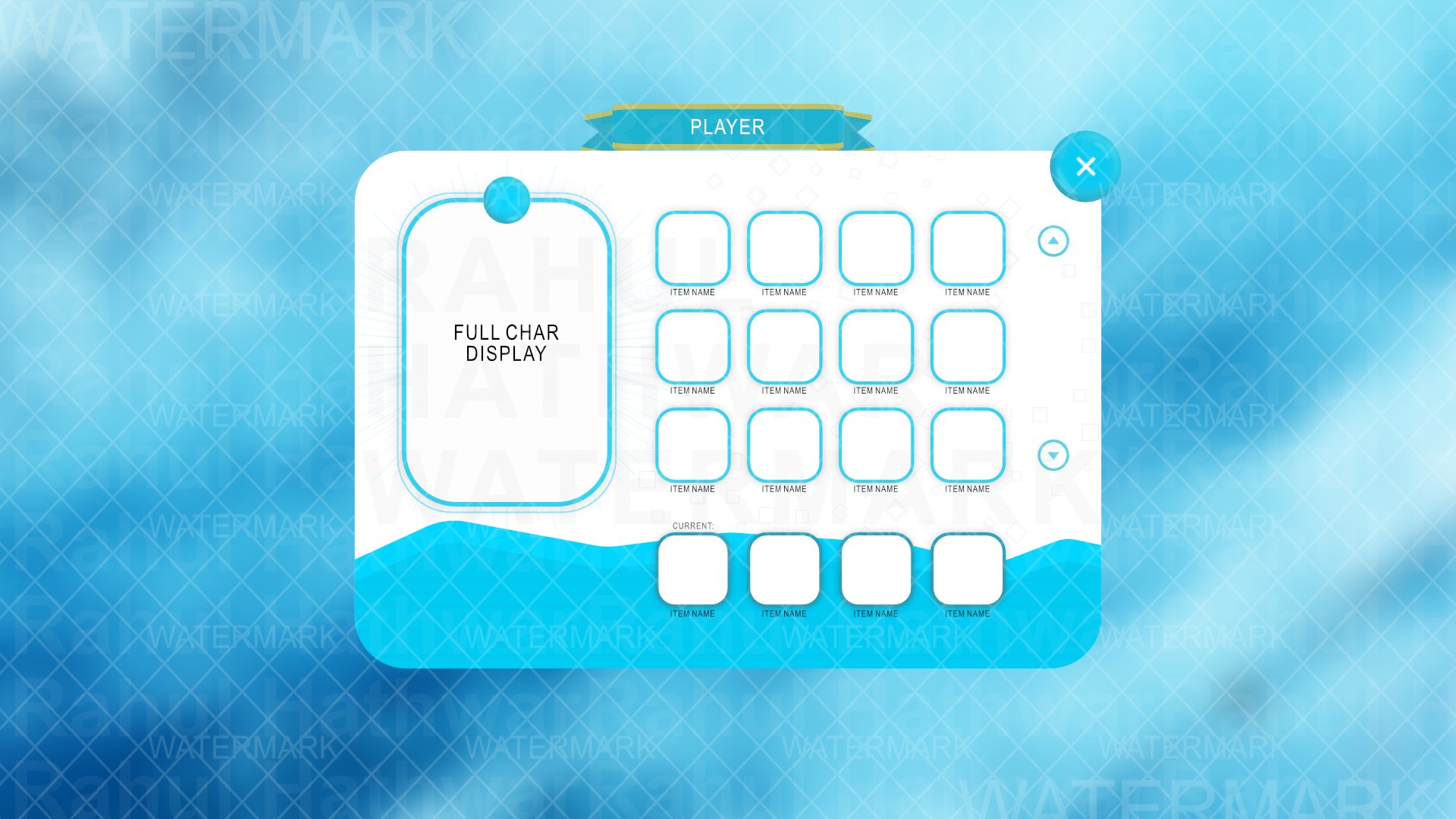 Blue and White Cartoon UI